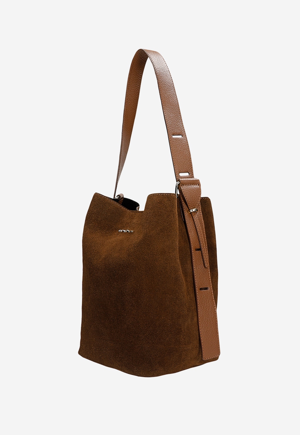 Brązowa torebka worek z dwoiny welurowej 80394-73 Widok 2