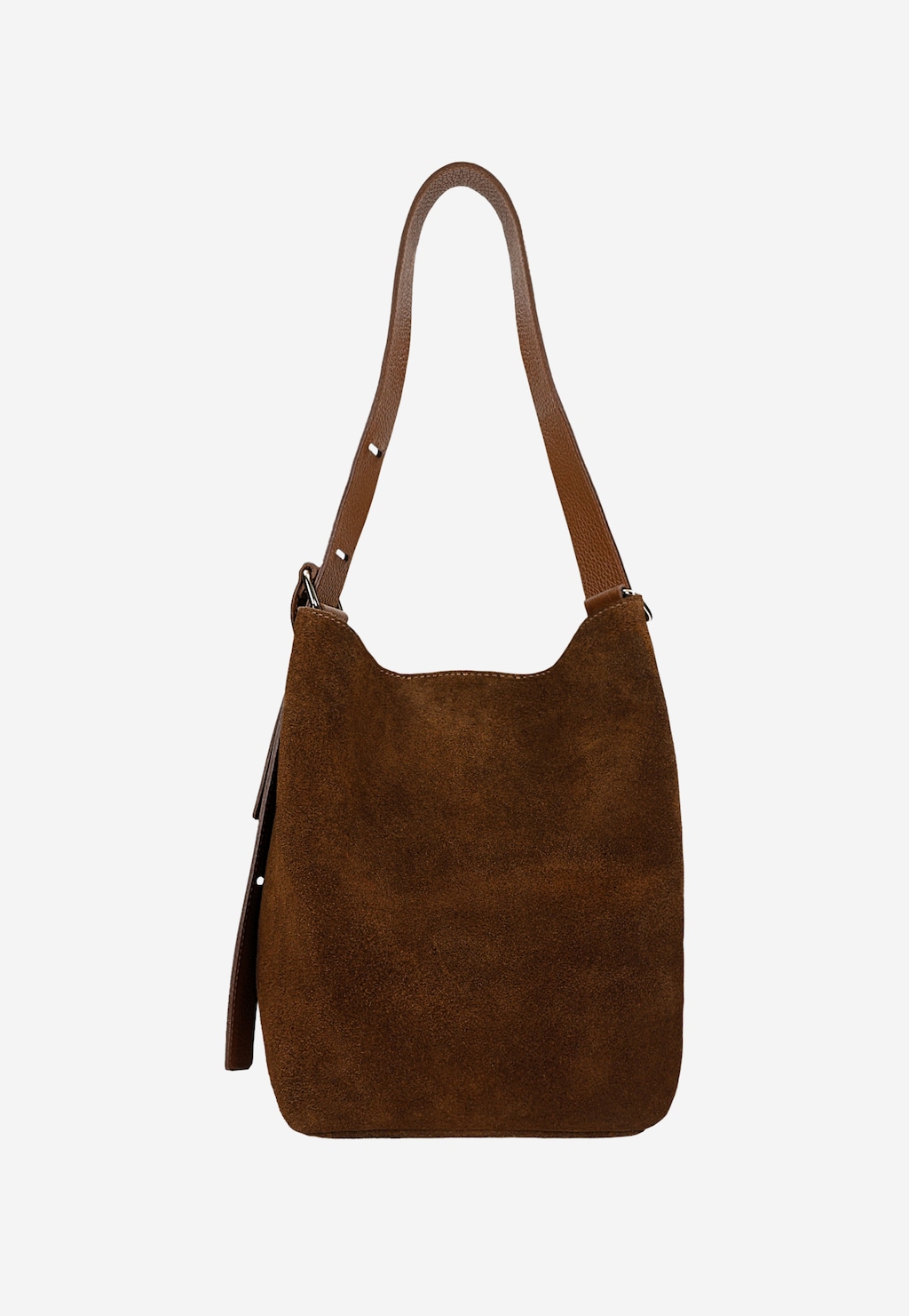 Brązowa torebka worek z dwoiny welurowej 80394-73 Widok 3