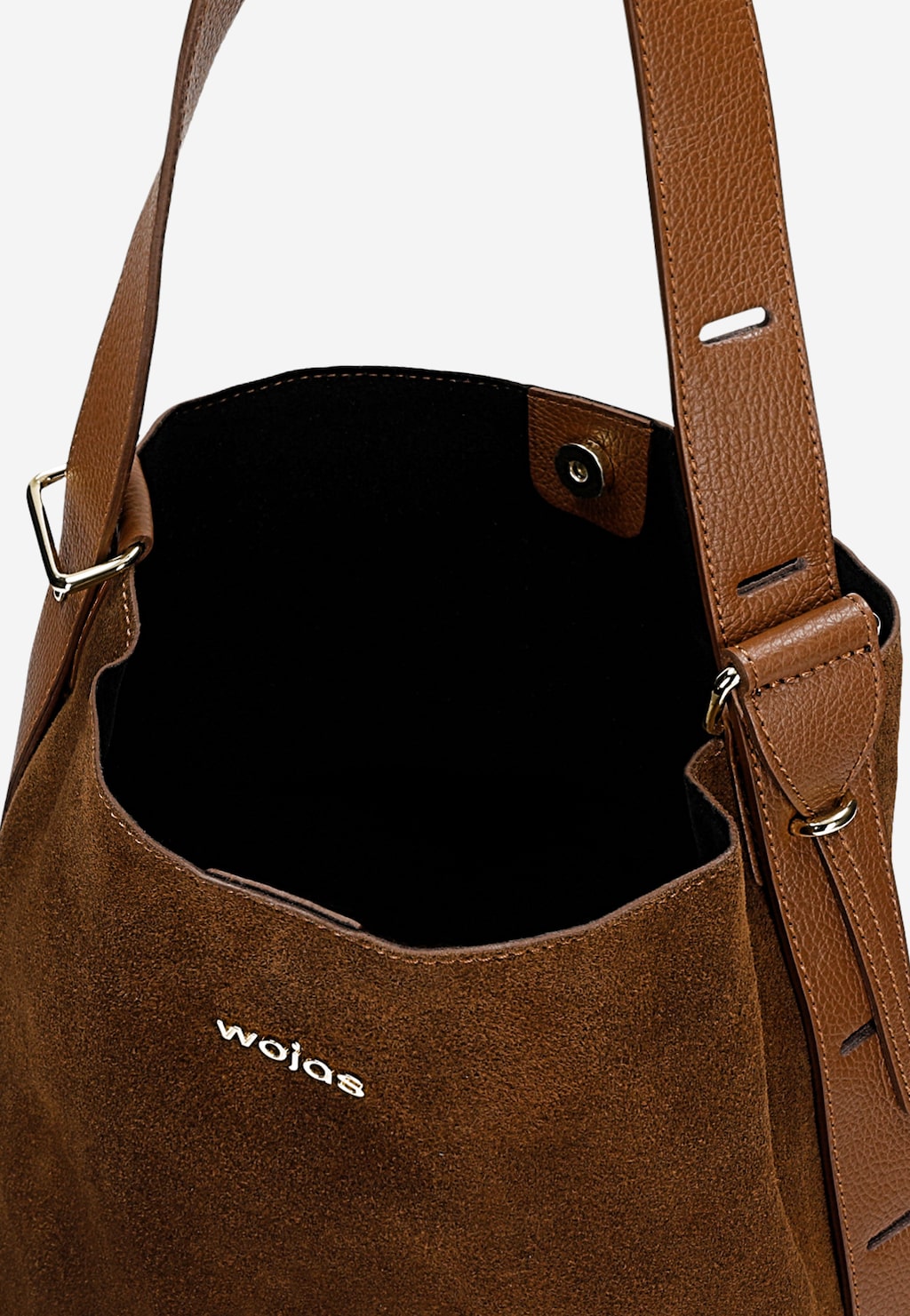 Brązowa torebka worek z dwoiny welurowej 80394-73 Widok 6