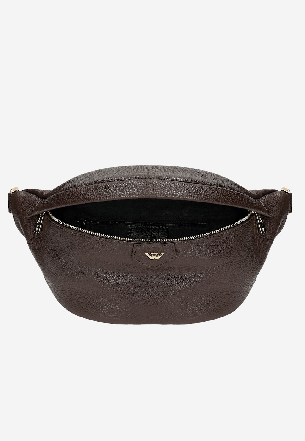 Duża skórzana nerka damska w czekoladowym odcieniu brązu 80195-52 Widok 5