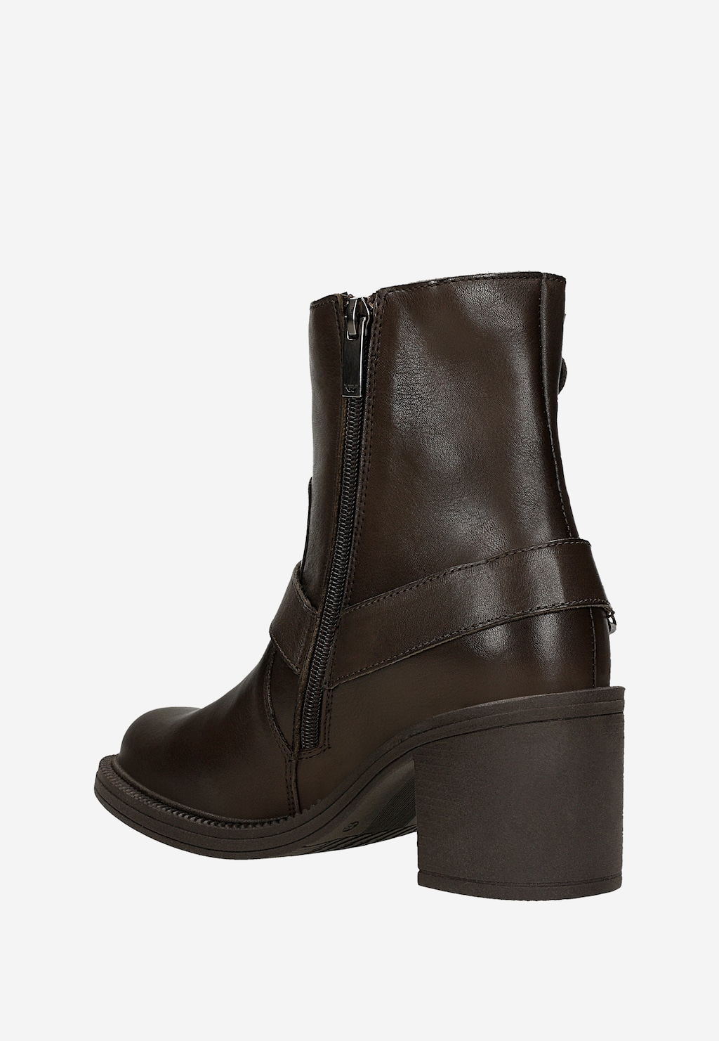 Brązowe botki na obcasie w stylu bikerów 55339-52 Widok 3