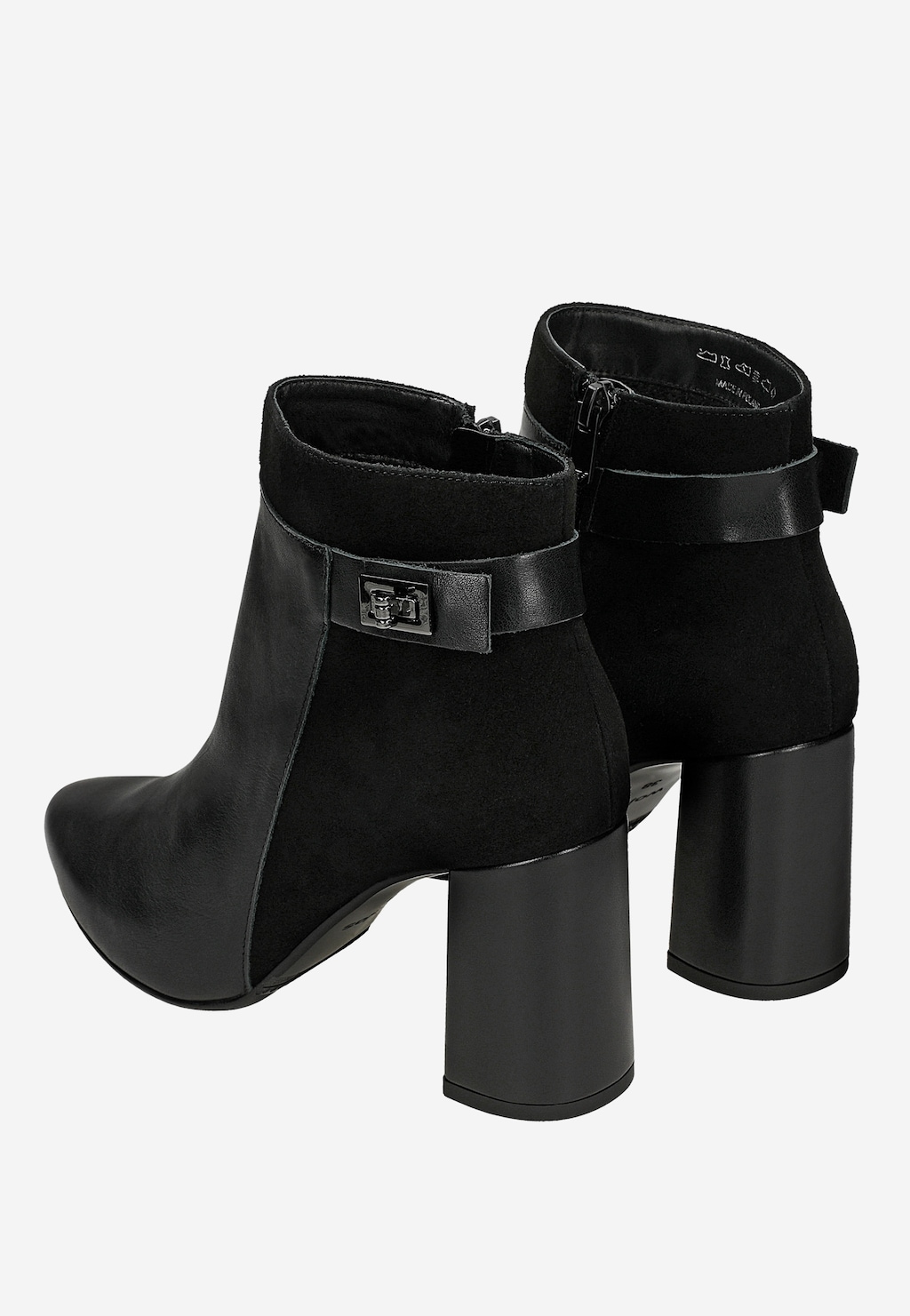 Eleganckie ocieplane botki na słupku 55361-71 Widok 6