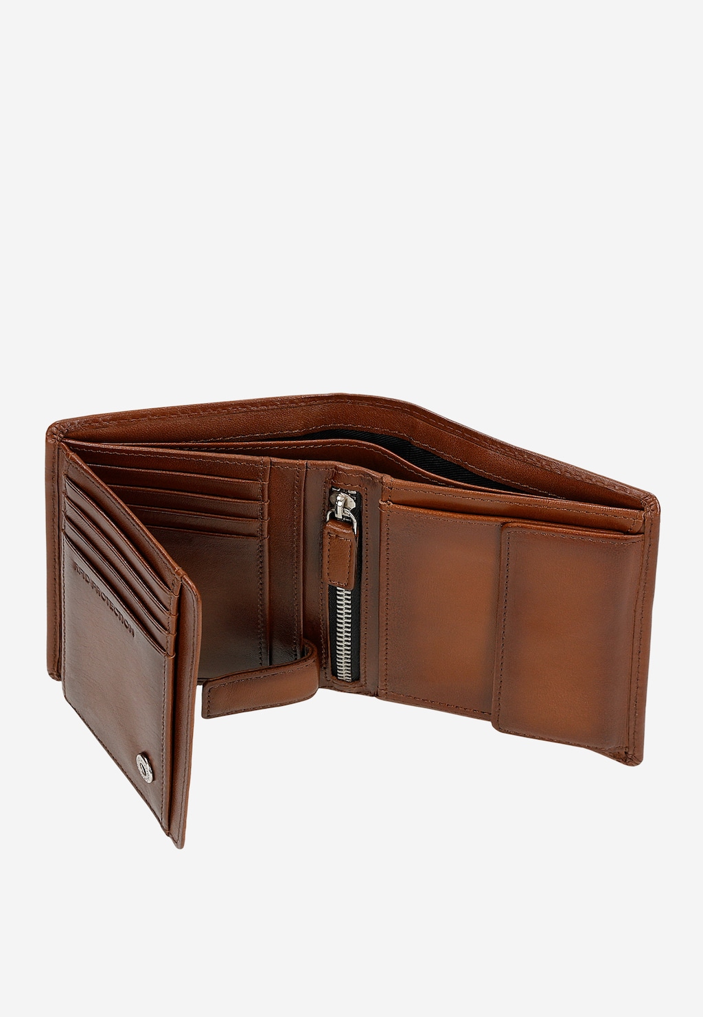 Brązowy portfel męski z zamkiem 91129-53 Widok 6