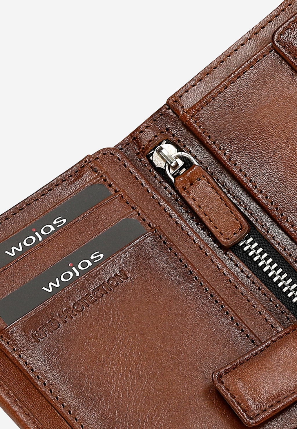 Brązowy portfel męski z zamkiem 91129-53 Widok 7