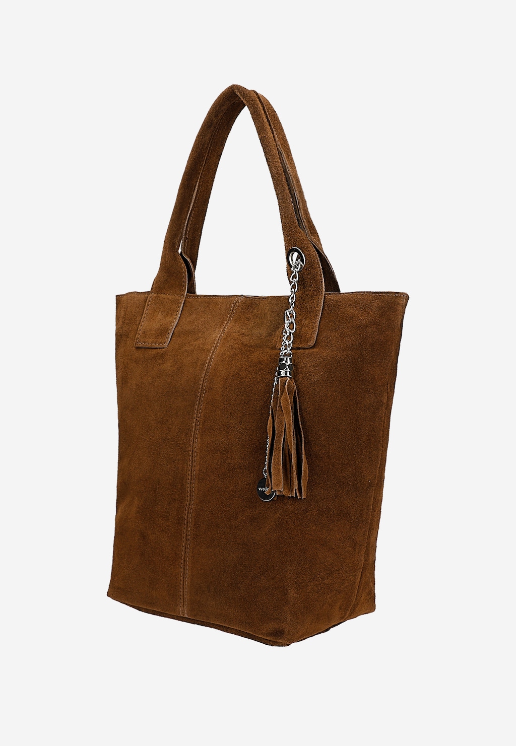 Brązowa shopperka damska z dwoiny welurowej 80288-62 Widok 2