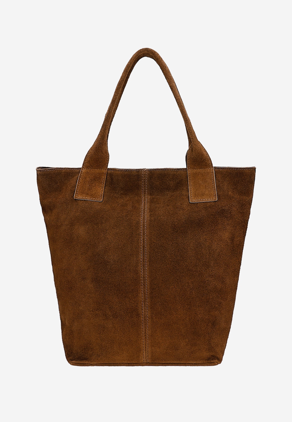 Brązowa shopperka damska z dwoiny welurowej 80288-62 Widok 3