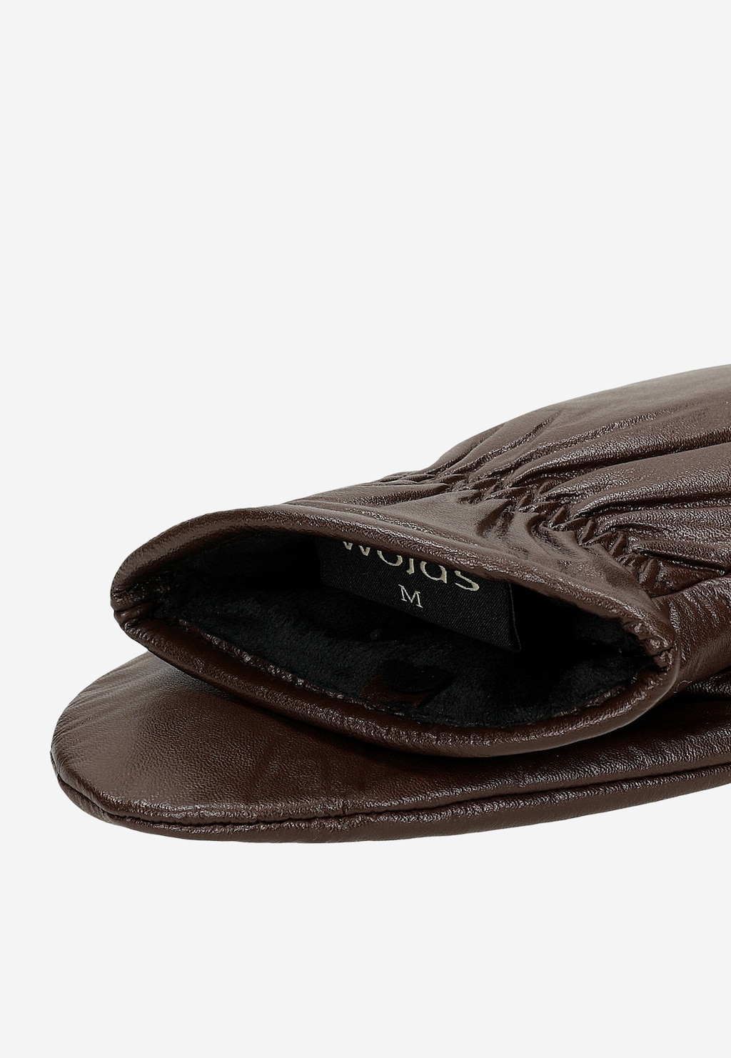 Brązowe czekoladowe jednopalcowe rękawiczki damskie 98128-52 Widok 3