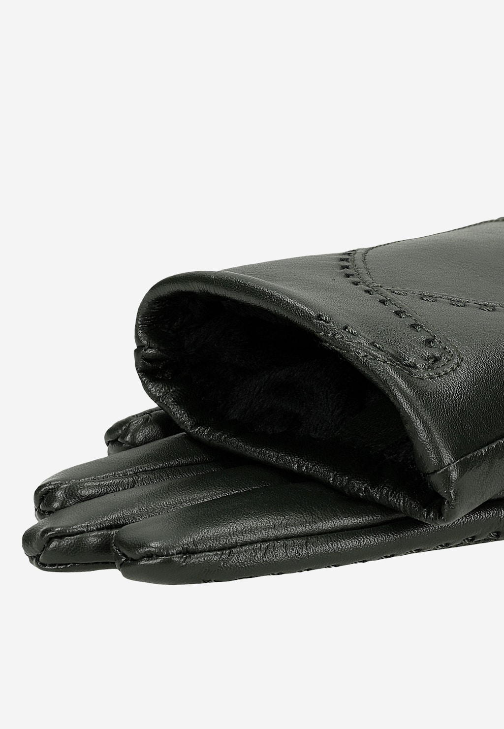 Zielone skórzane rękawiczki z funkcją Touch Screen 98125-57 Widok 3