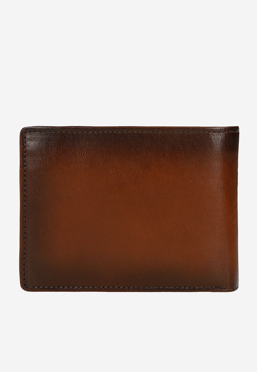 Brązowy skórzany portfel męski z przypalanymi brzegami 91130-53 Widok 3