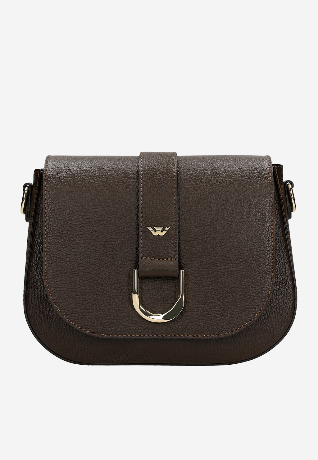 Mała skórzana torebka w czekoladowym brązie 80385-52 Widok 1