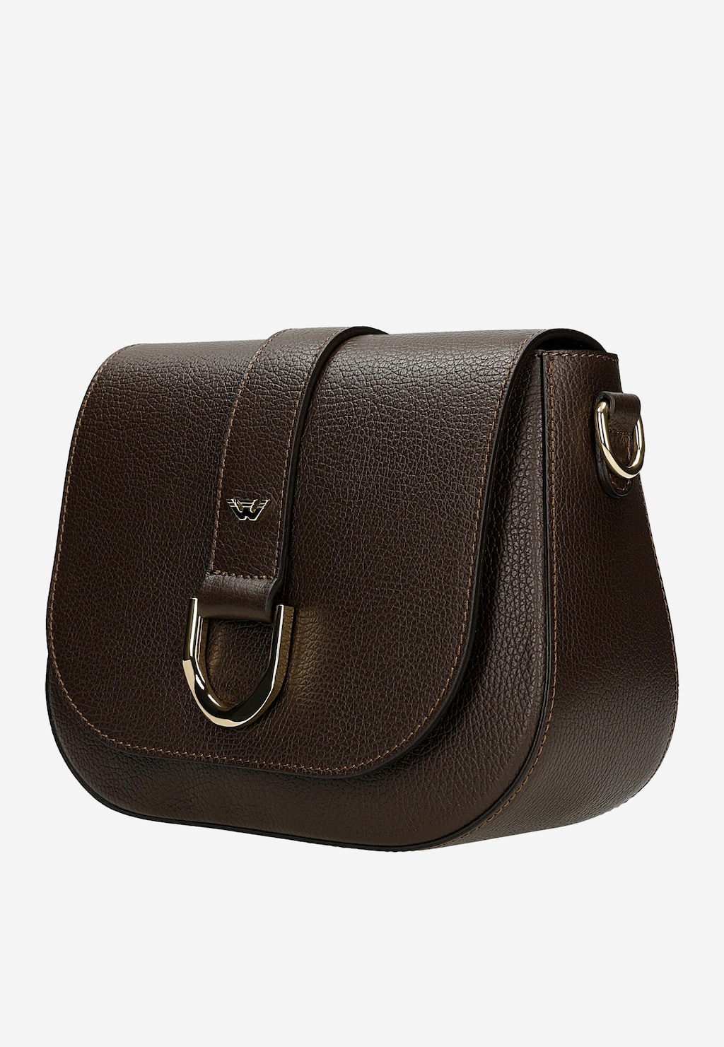 Mała skórzana torebka w czekoladowym brązie 80385-52 Widok 2