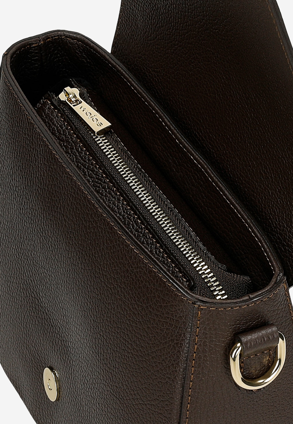 Mała skórzana torebka w czekoladowym brązie 80385-52 Widok 6
