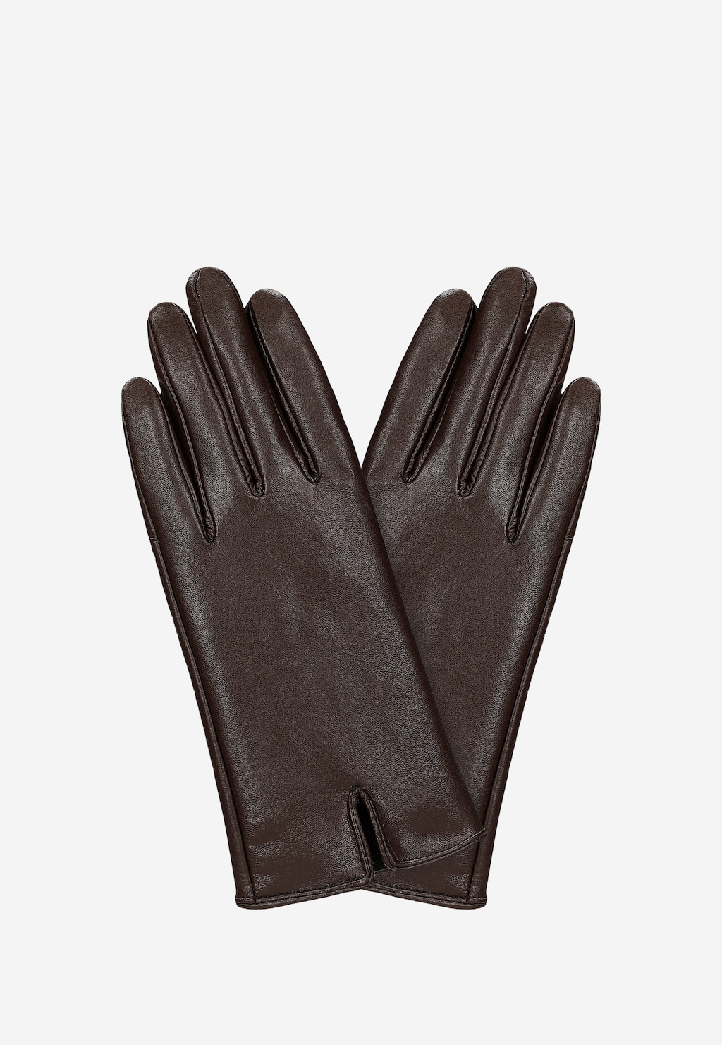 Skórzane rękawiczki damskie w czekoladowym brązowym kolorze 98115-73 Widok 2