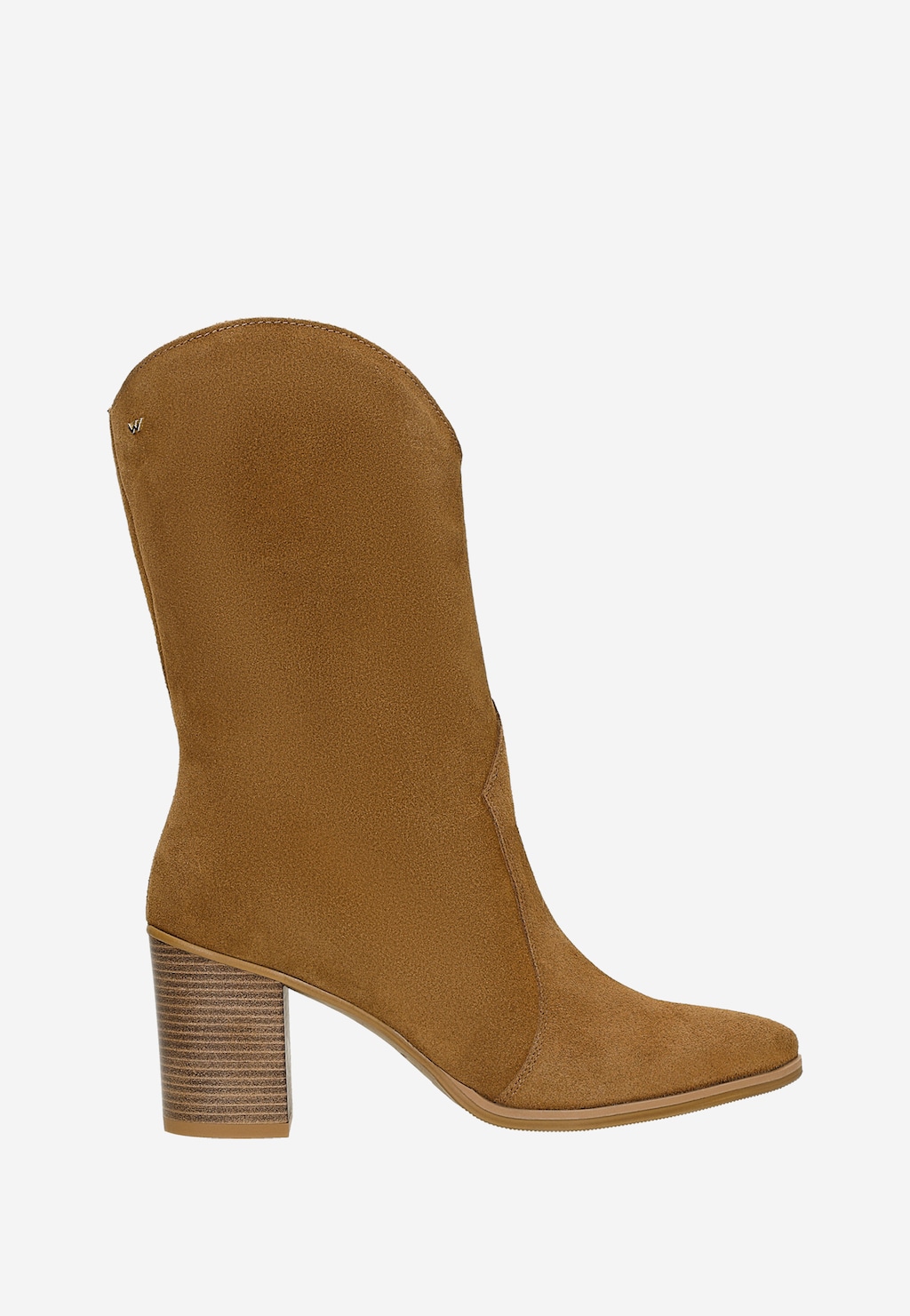 Hnědé semišové kovbojské boty dámské na podpatku 55317-62 Widok 1