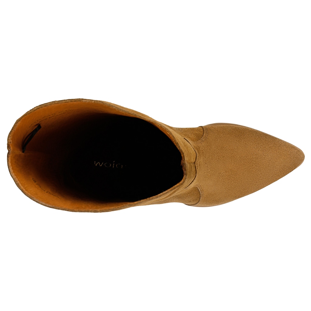 Hnědé semišové kovbojské boty dámské na podpatku 55317-62 Widok 4