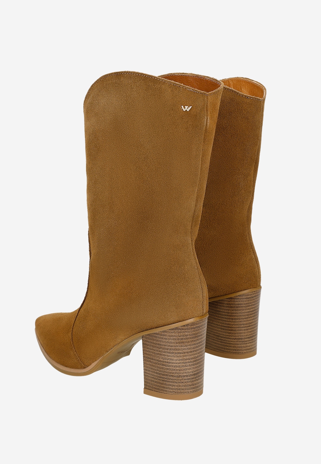 Hnědé semišové kovbojské boty dámské na podpatku 55317-62 Widok 6