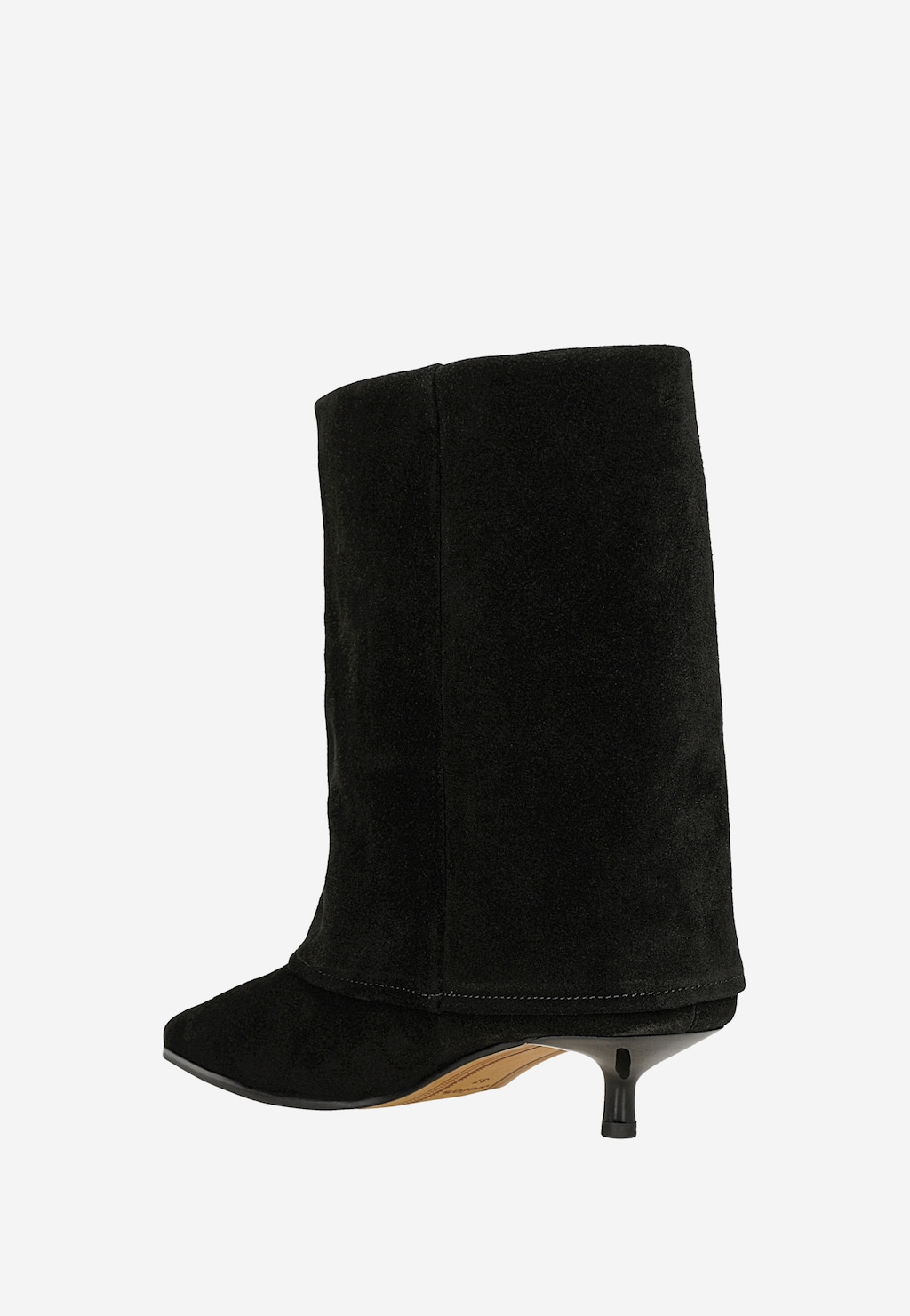 Czarne botki damskie z dwoiny welurowej 55345-61 Widok 3