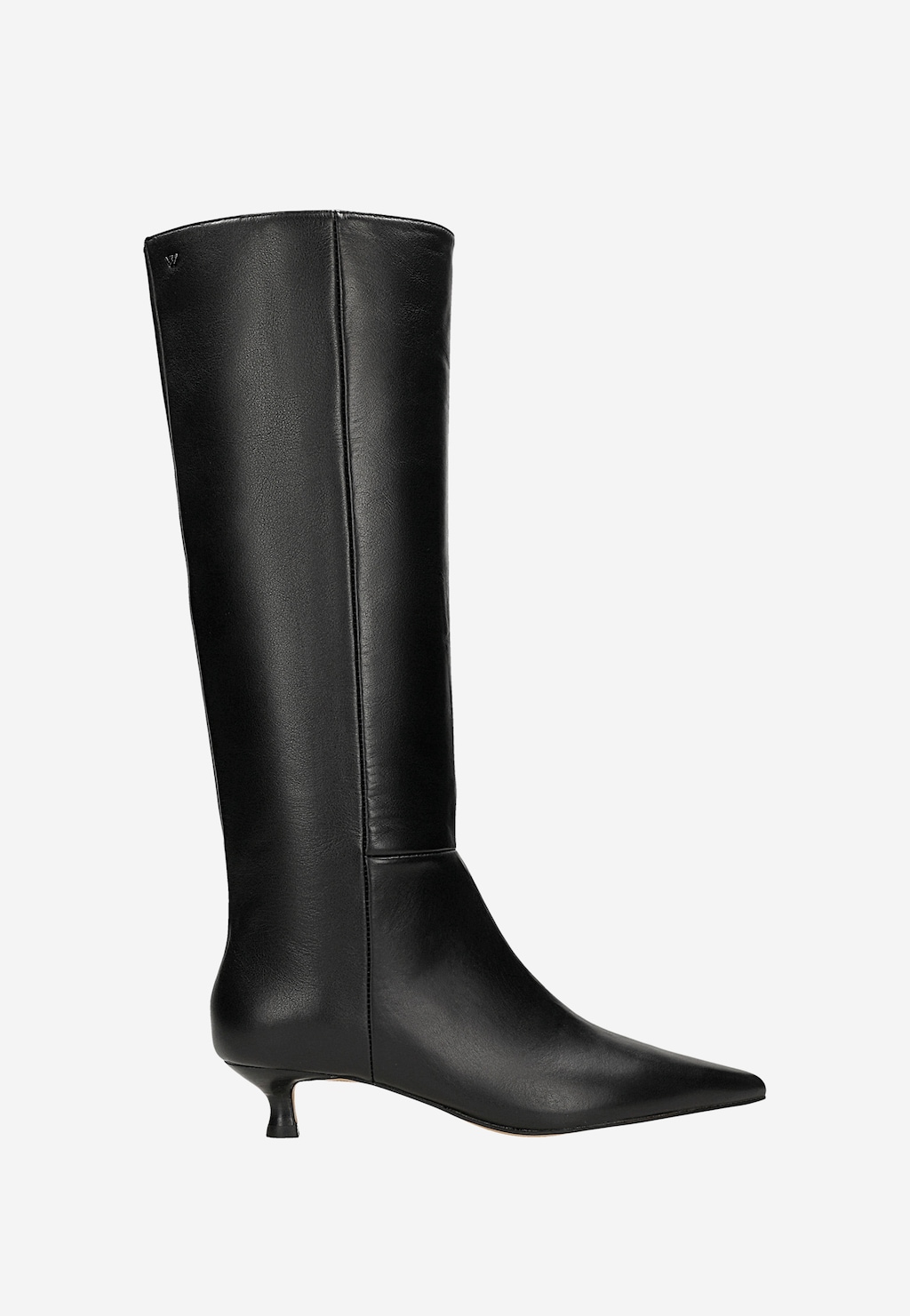 Czarne skórzane kozaki damskie na niskim obcasie 71119-51 Widok 1