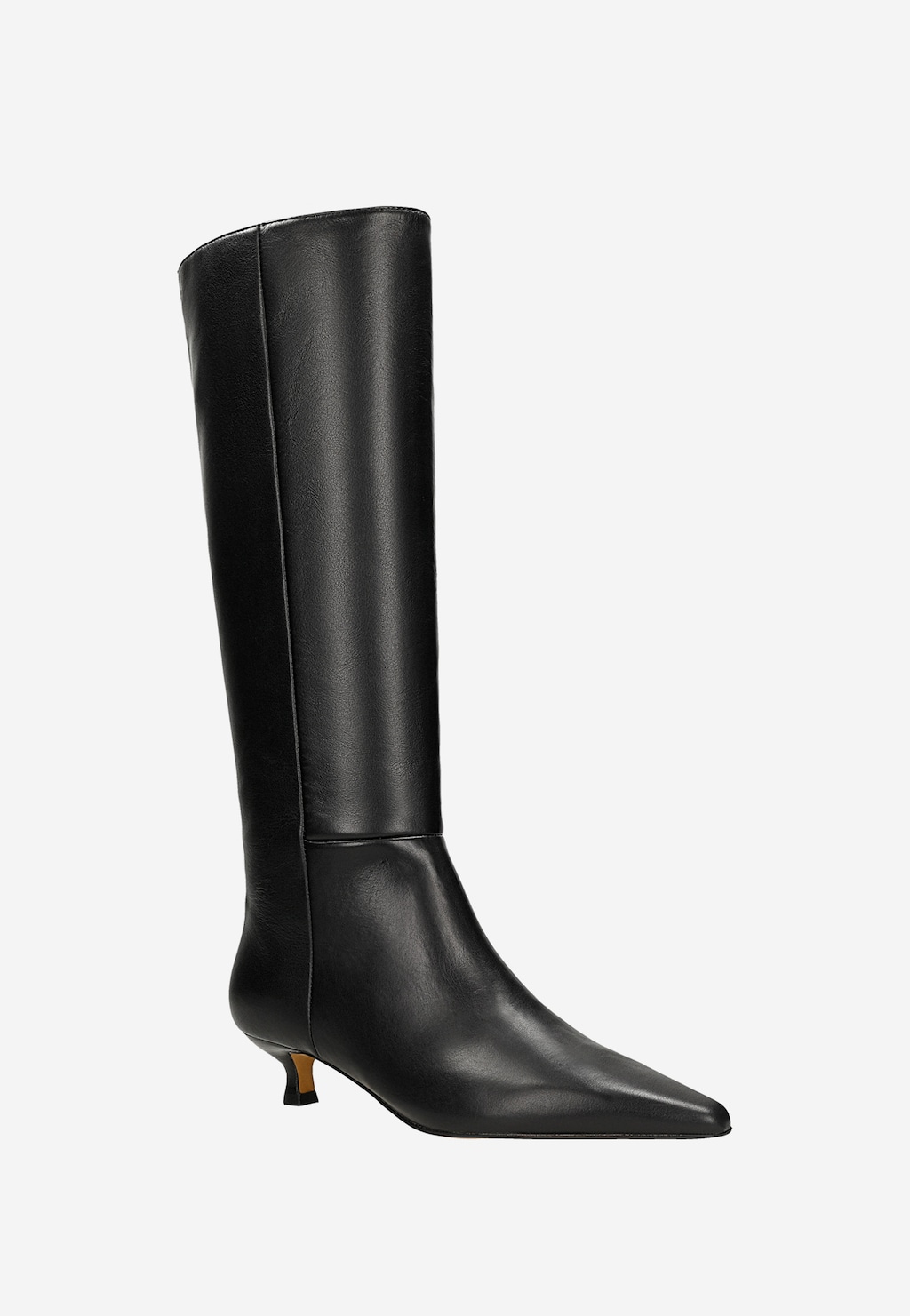 Czarne skórzane kozaki damskie na niskim obcasie 71119-51 Widok 2