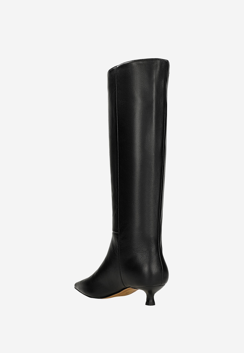 Czarne skórzane kozaki damskie na niskim obcasie 71119-51 Widok 3