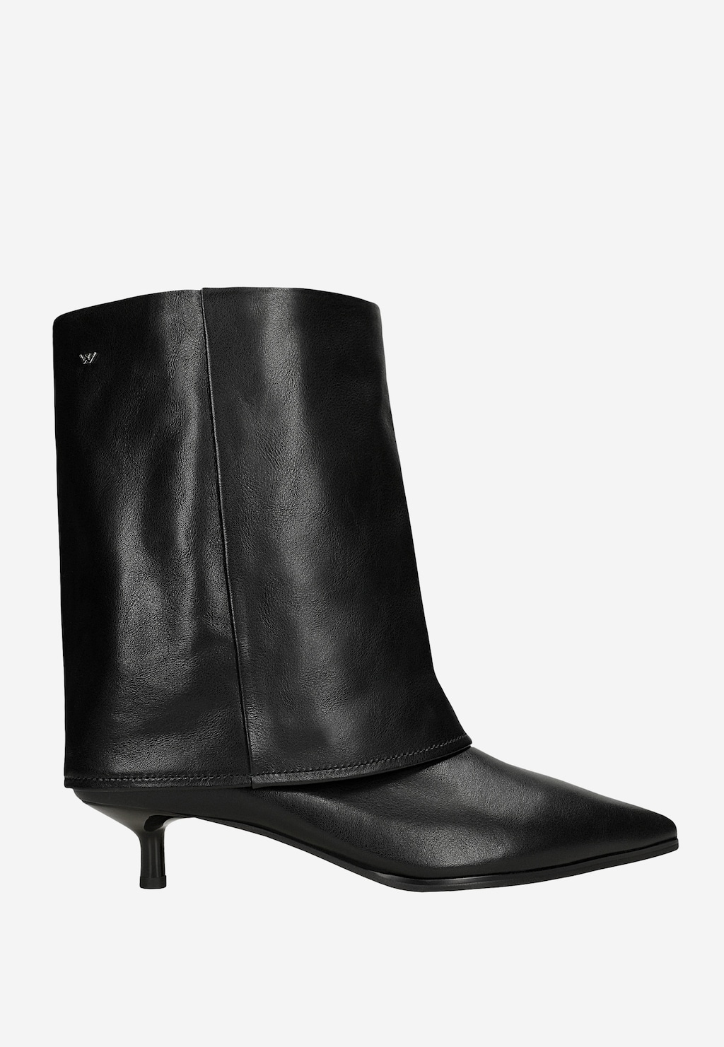 Czarne skórzane botki na kaczuszce 55345-51 Widok 1