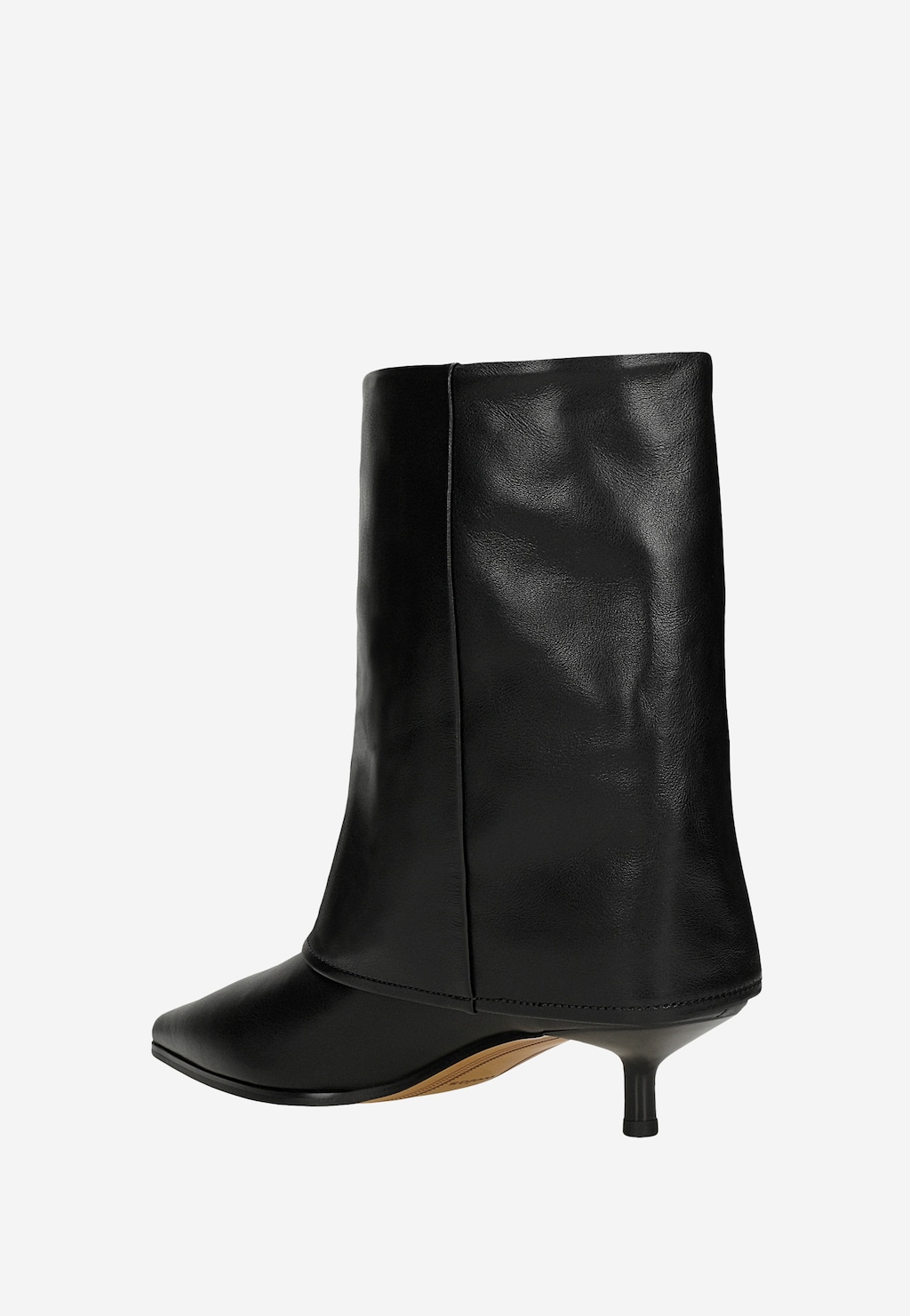 Czarne skórzane botki na kaczuszce 55345-51 Widok 3