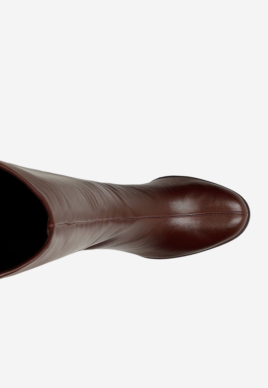 Bordowe skórzane kozaki damskie na słupku 71136-55 Widok 4