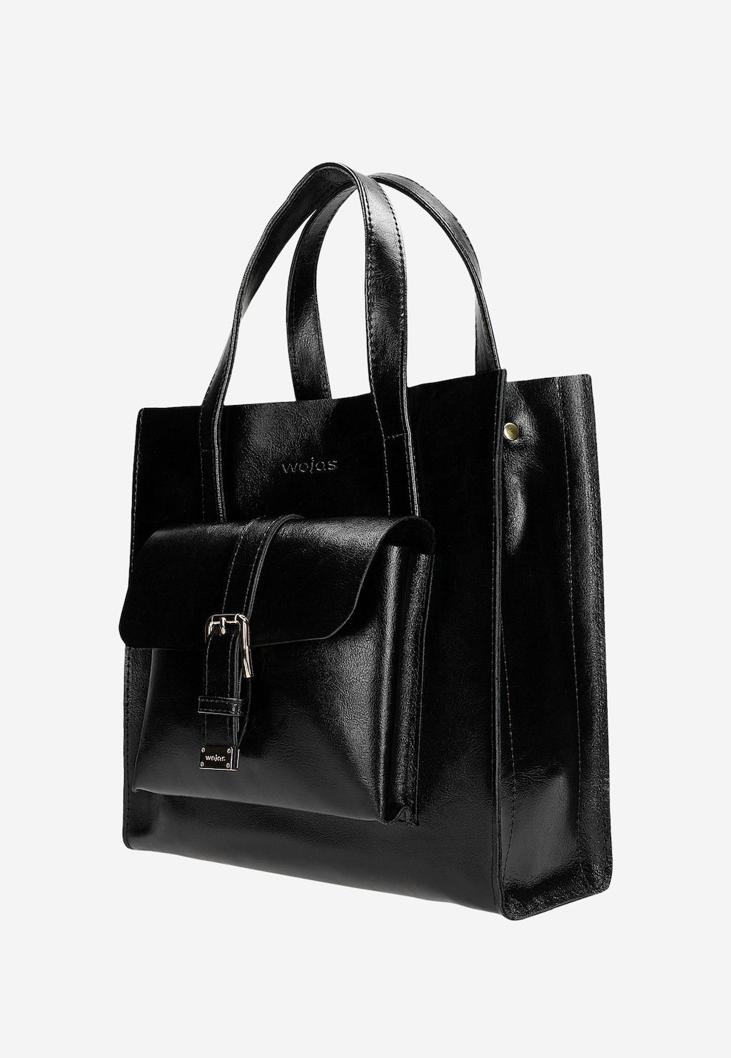 Czarna torebka damska z zewnętrzną kieszenią 80348-51 Widok 2