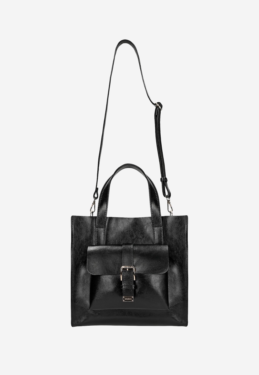 Czarna torebka damska z zewnętrzną kieszenią 80348-51 Widok 4