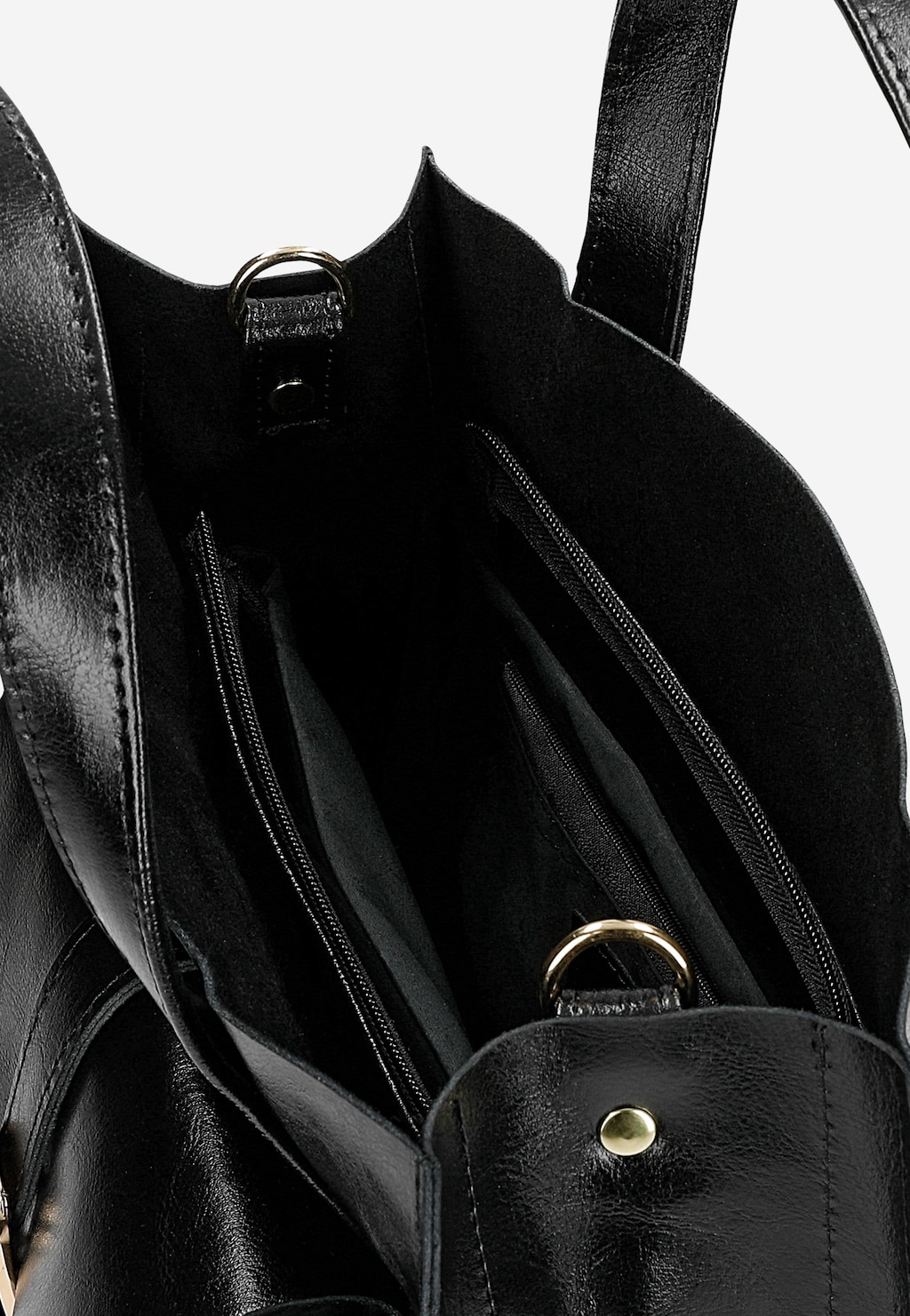 Czarna torebka damska z zewnętrzną kieszenią 80348-51 Widok 5