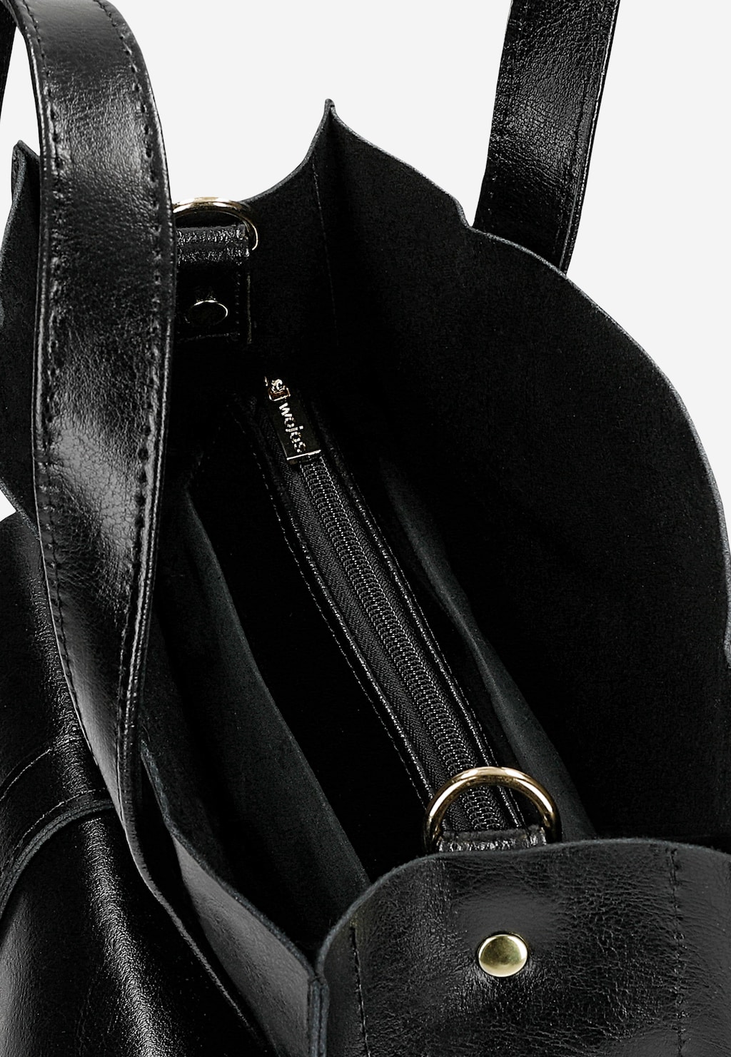 Czarna torebka damska z zewnętrzną kieszenią 80348-51 Widok 6