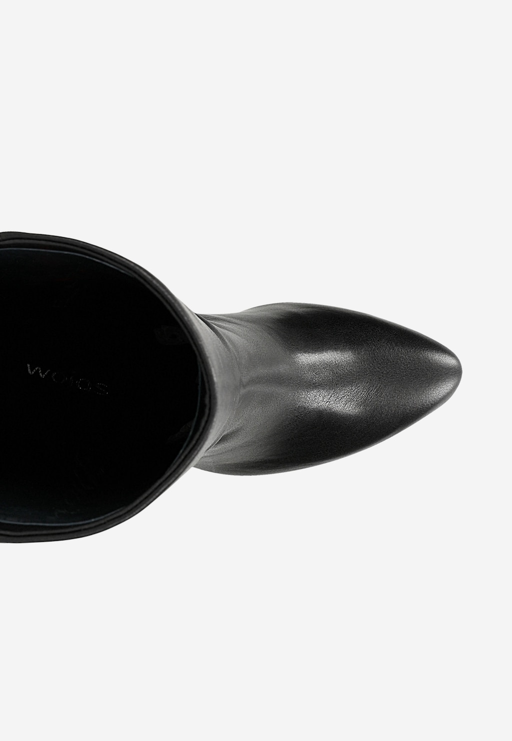 Czarne skórzane botki na szpilce 55328-51 Widok 4