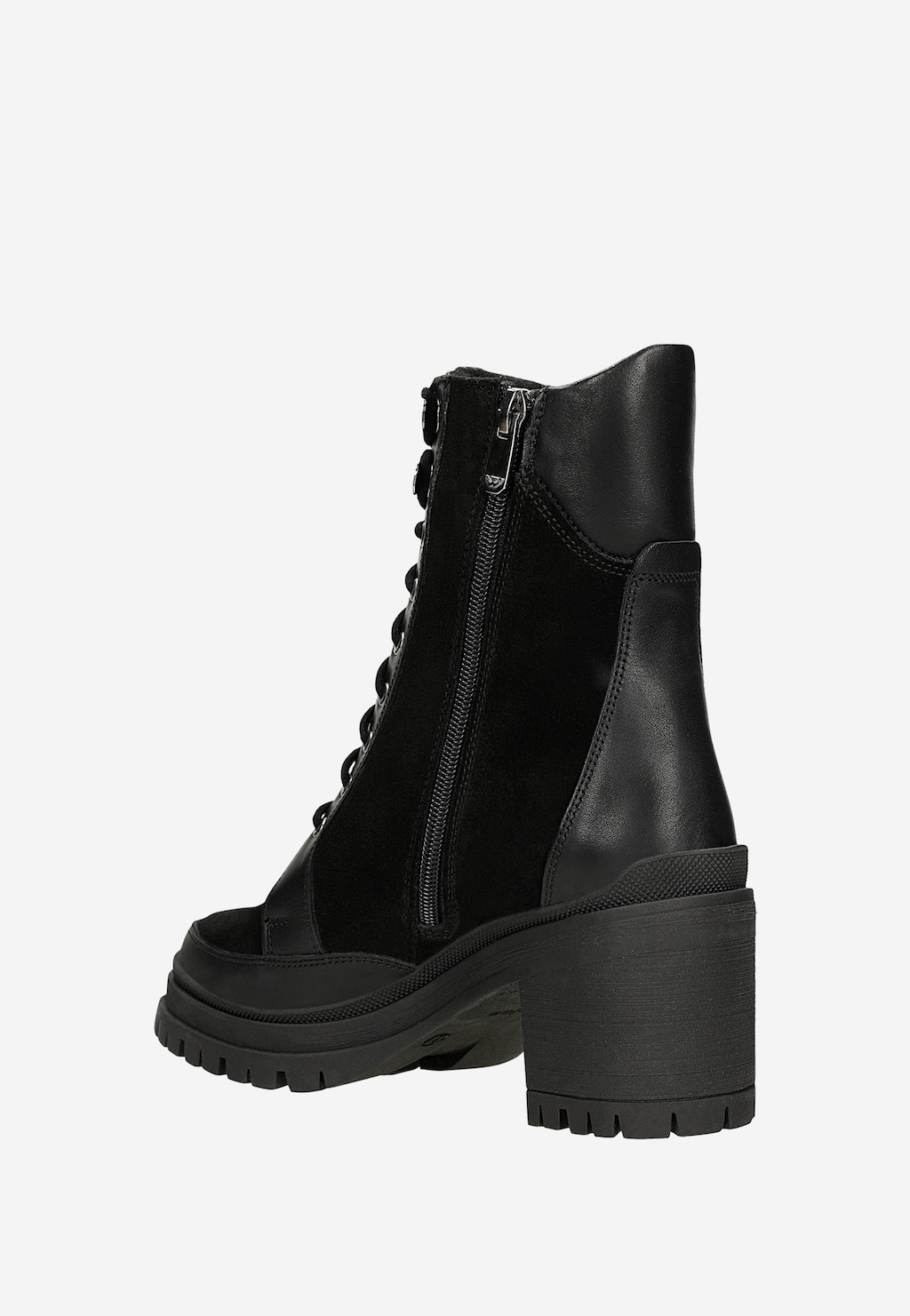 Černé dámské kotníkové boty na podpatku z kombinovaných kůží 64156-71 Widok 3