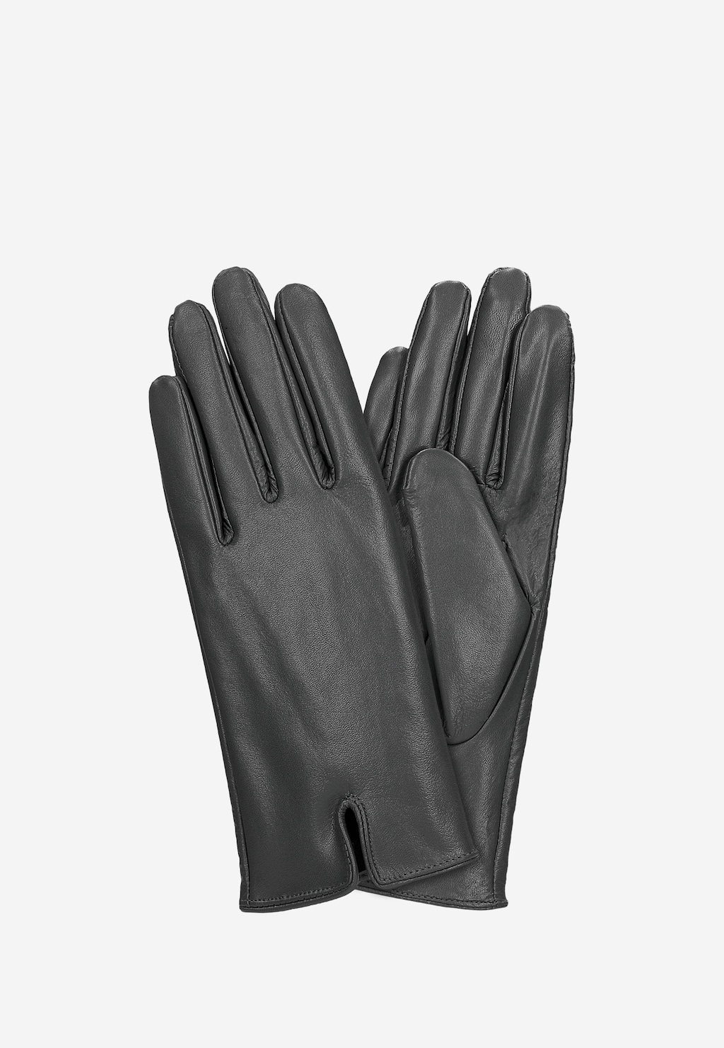 Popielate skórzane rękawiczki damskie dotykowe Screen Touch 98115-70 Widok 1