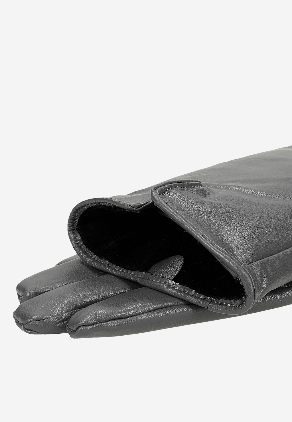 Popielate skórzane rękawiczki damskie dotykowe Screen Touch 98115-70 Widok 3