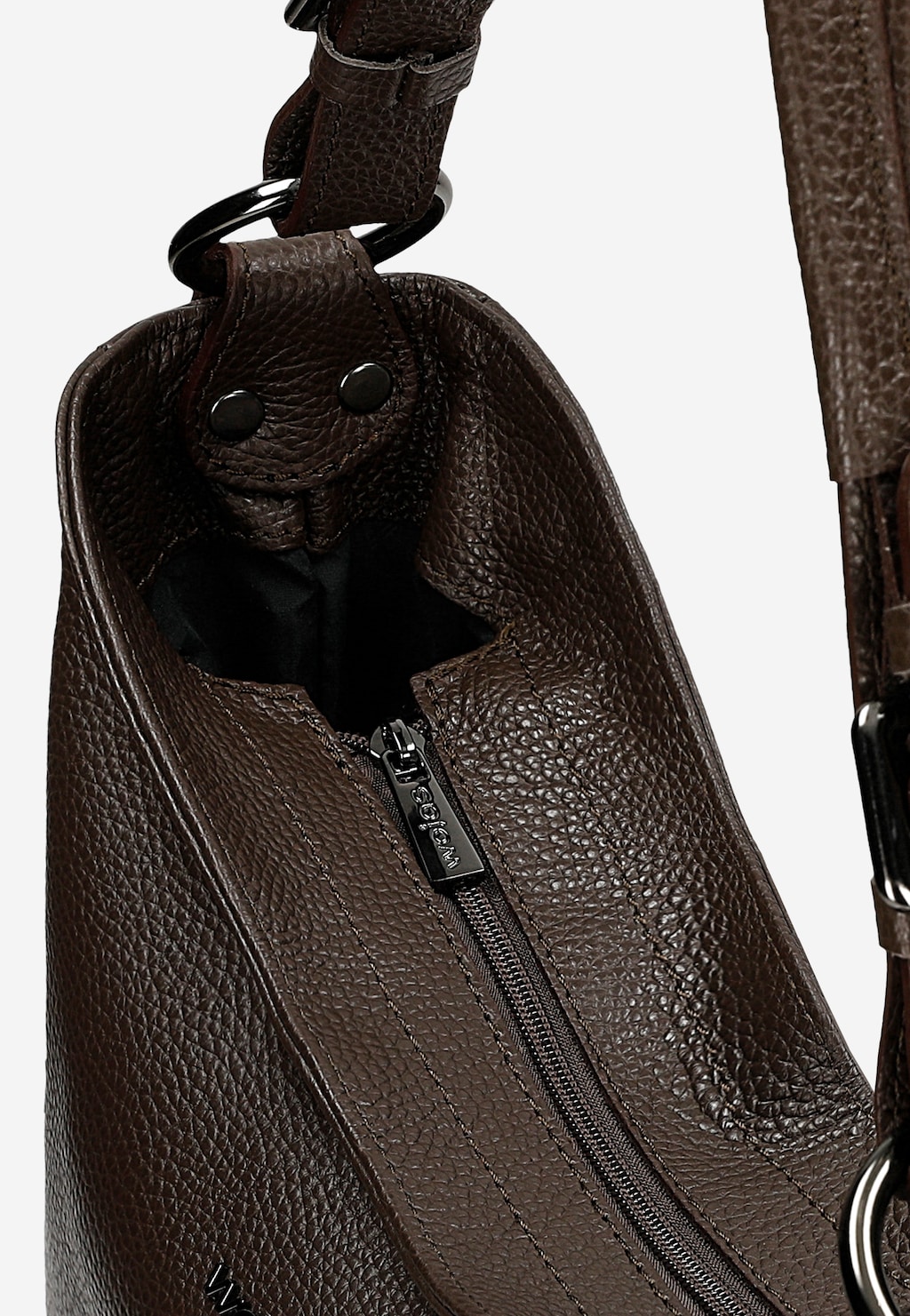 Velká dámská kožená kabelka v čokoládově hnědé barvě 80428-52 Widok 5