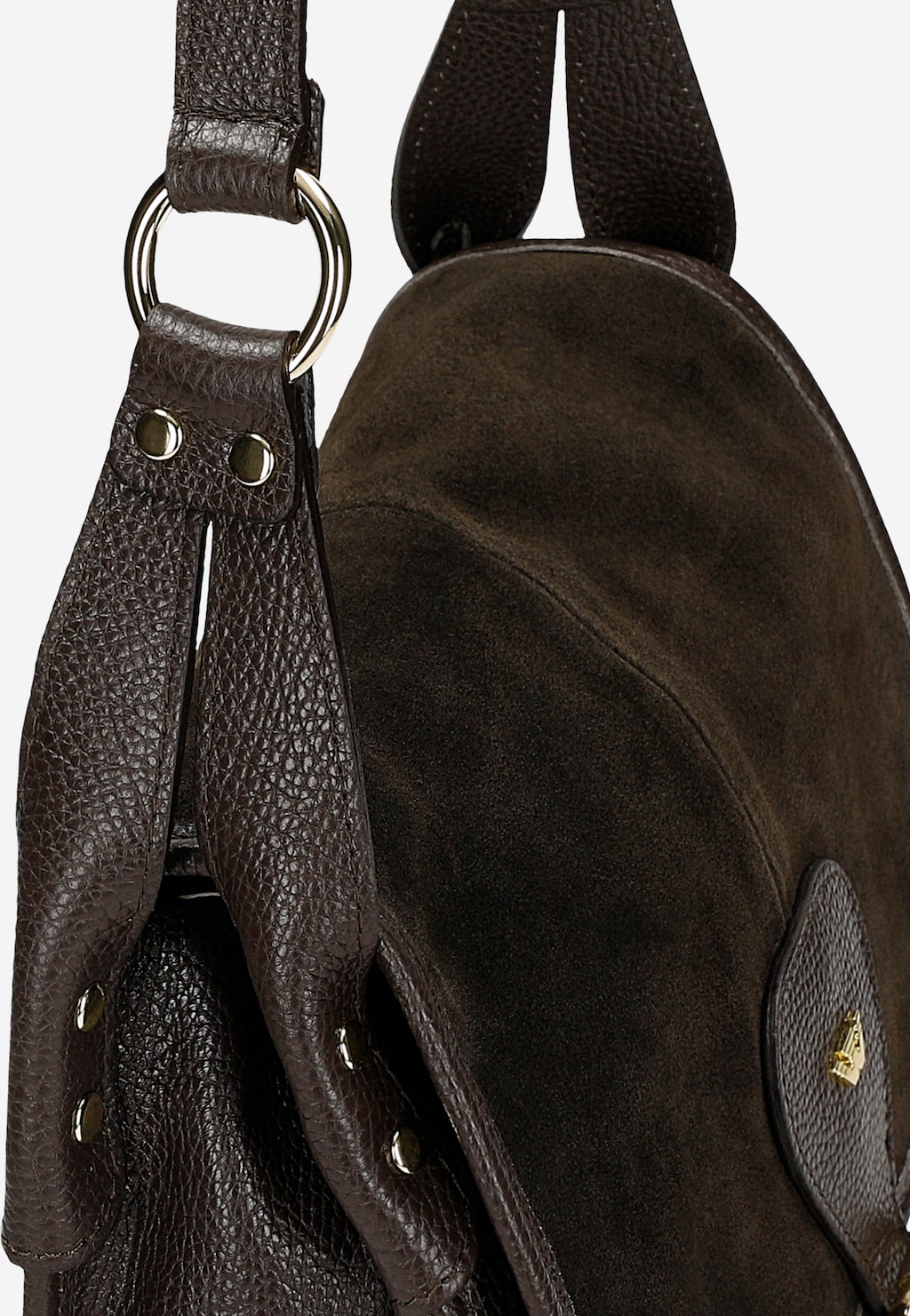 Malá hnedá crossbody kabelka z kombinovaných kož 80401-72 Widok 6