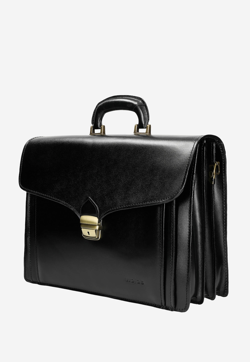 Czarna klasyczna teczka męska ze skóry licowej 90010-51 Widok 3
