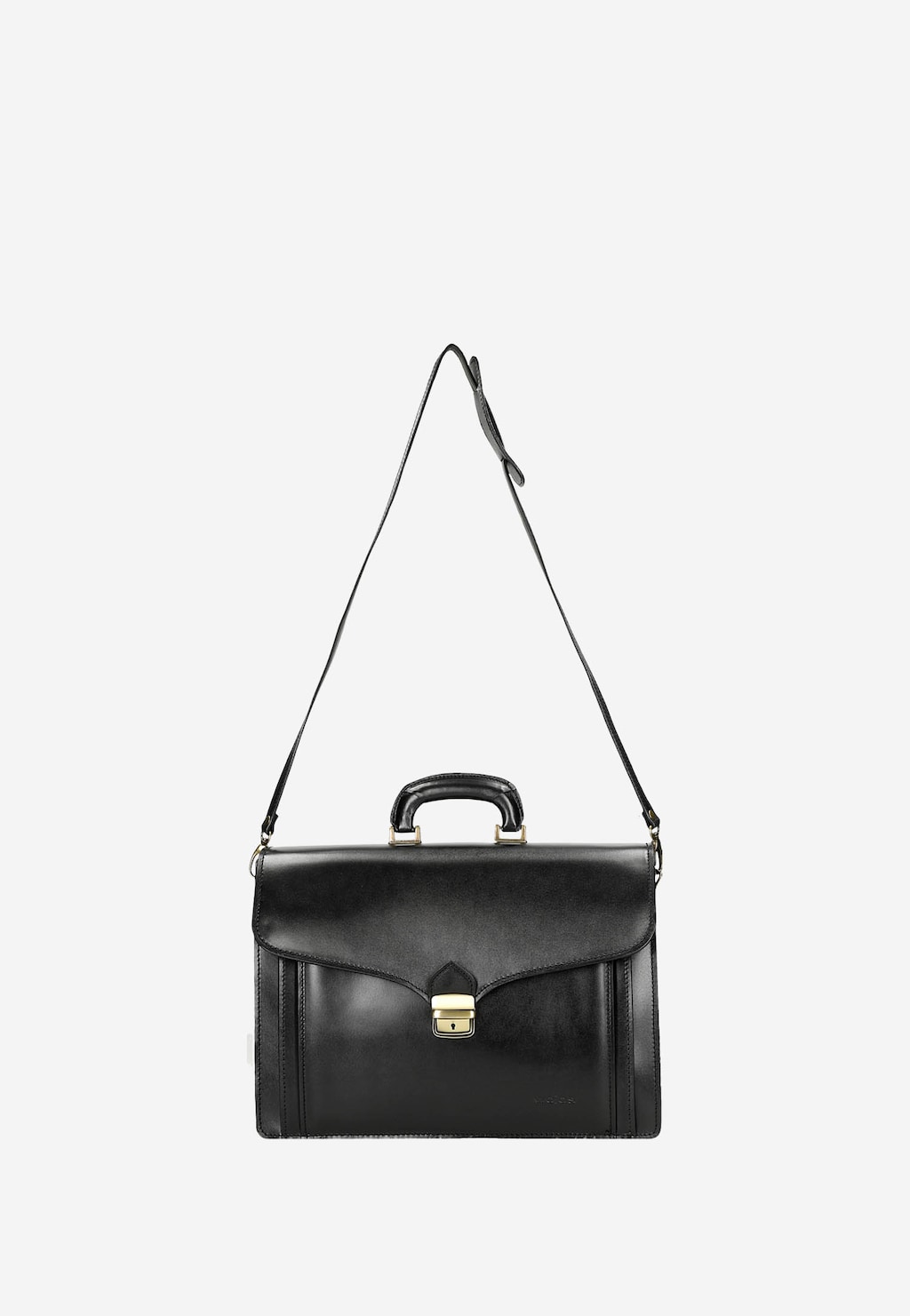 Czarna klasyczna teczka męska ze skóry licowej 90010-51 Widok 5