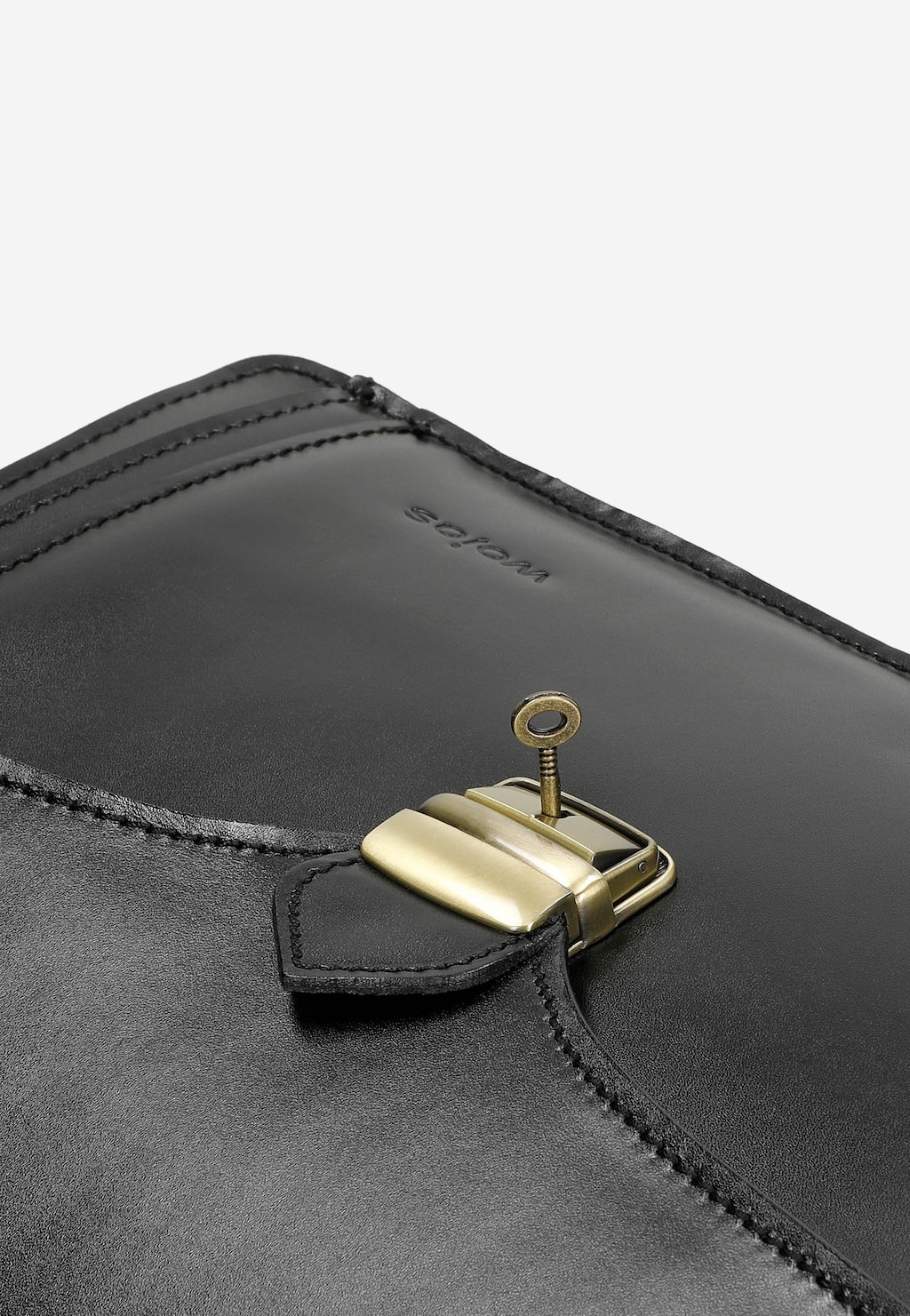 Czarna klasyczna teczka męska ze skóry licowej 90010-51 Widok 7