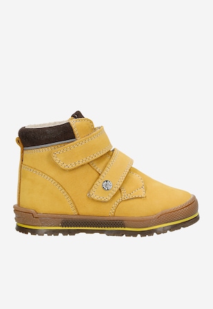 Żółte trzewiki dziecięce ze skóry nubukowej BARTEK 091776-020 II