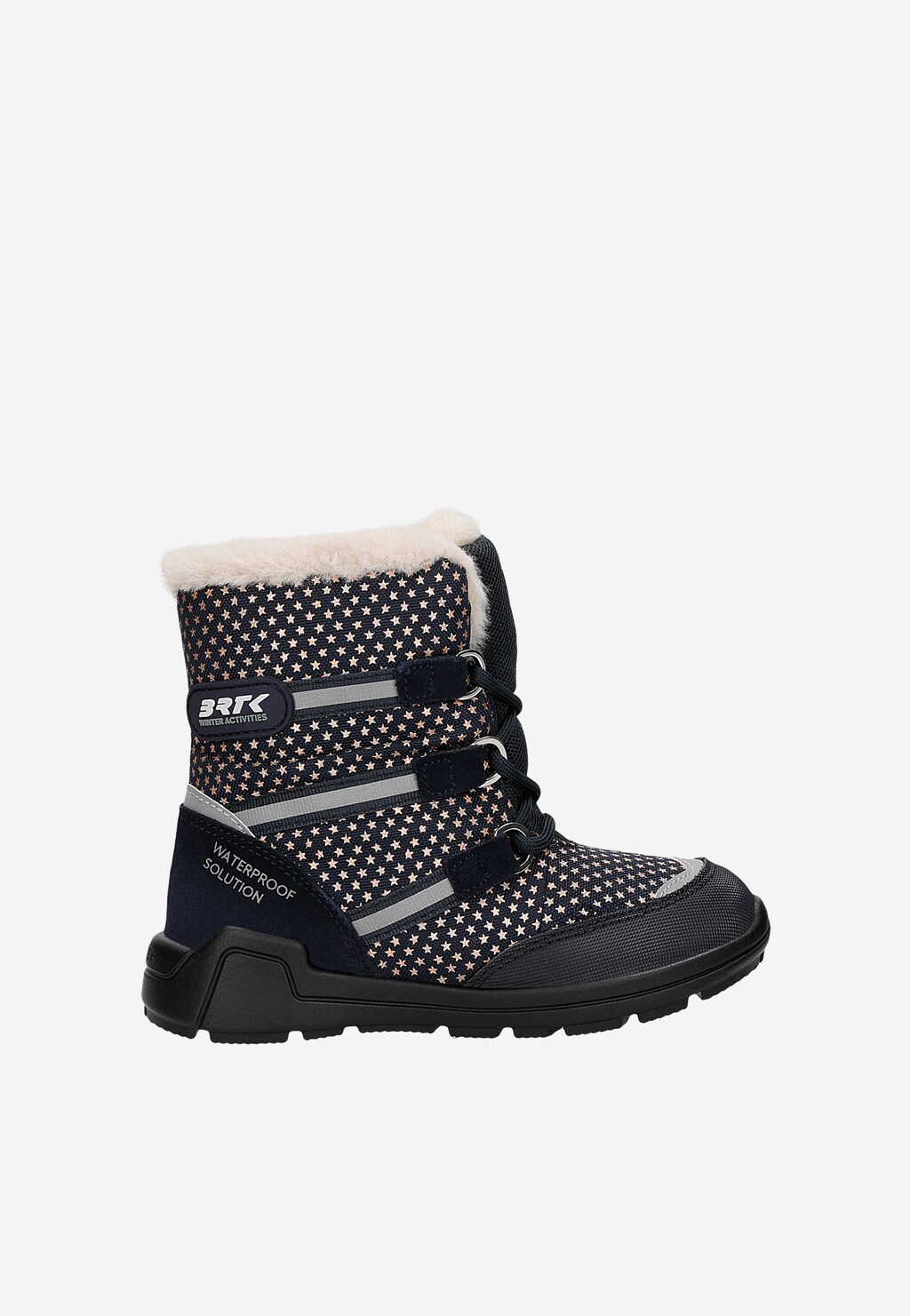 Černé voděodolné sněhule s růžovými hvězdičkami BARTEK 85003-16 Widok 1