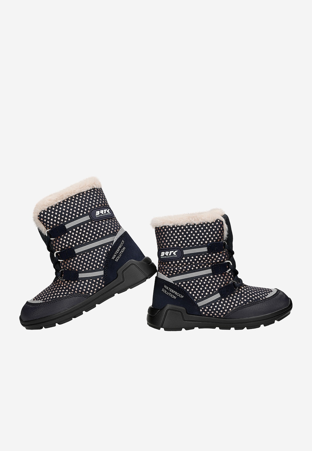 Czarne wodoodporne śniegowce z różowymi gwiazdkami BARTEK 85003-16 Widok 6