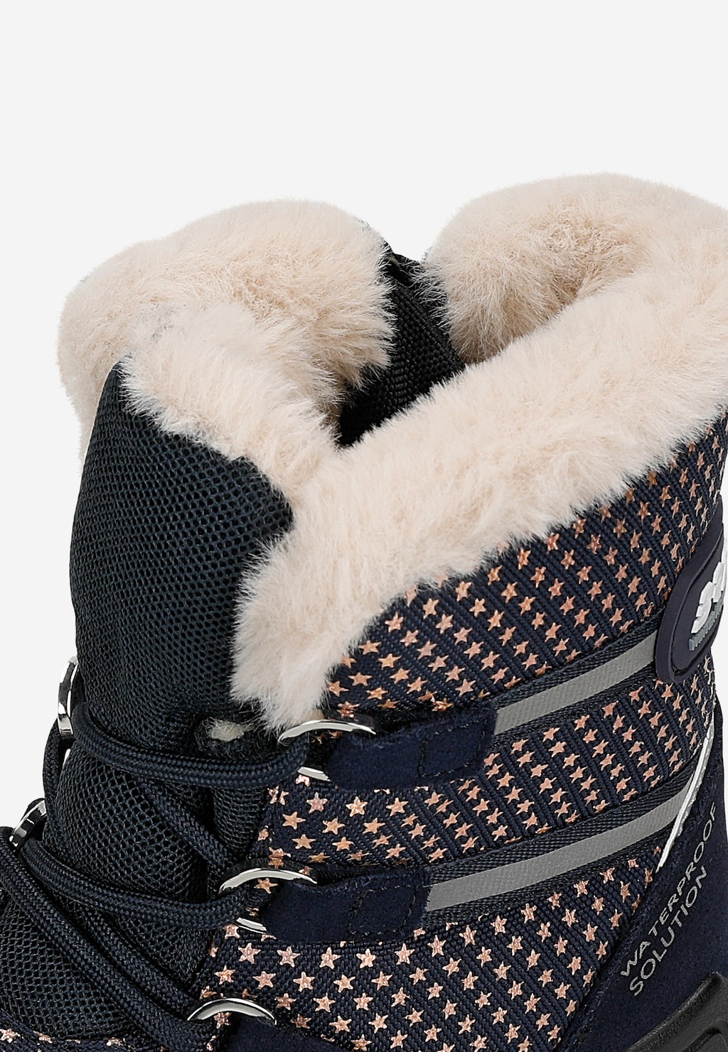 Czarne wodoodporne śniegowce z różowymi gwiazdkami BARTEK 85003-16 Widok 7