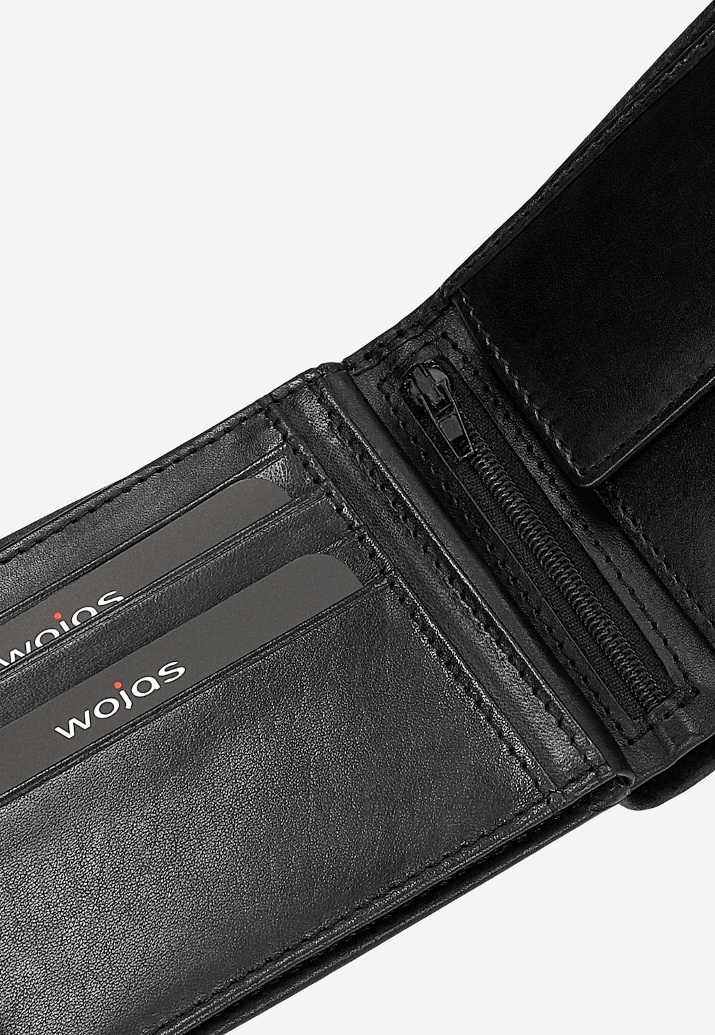 Czarny skórzany portfel męski z zapięciem na zatrzask 91117-51 Widok 7