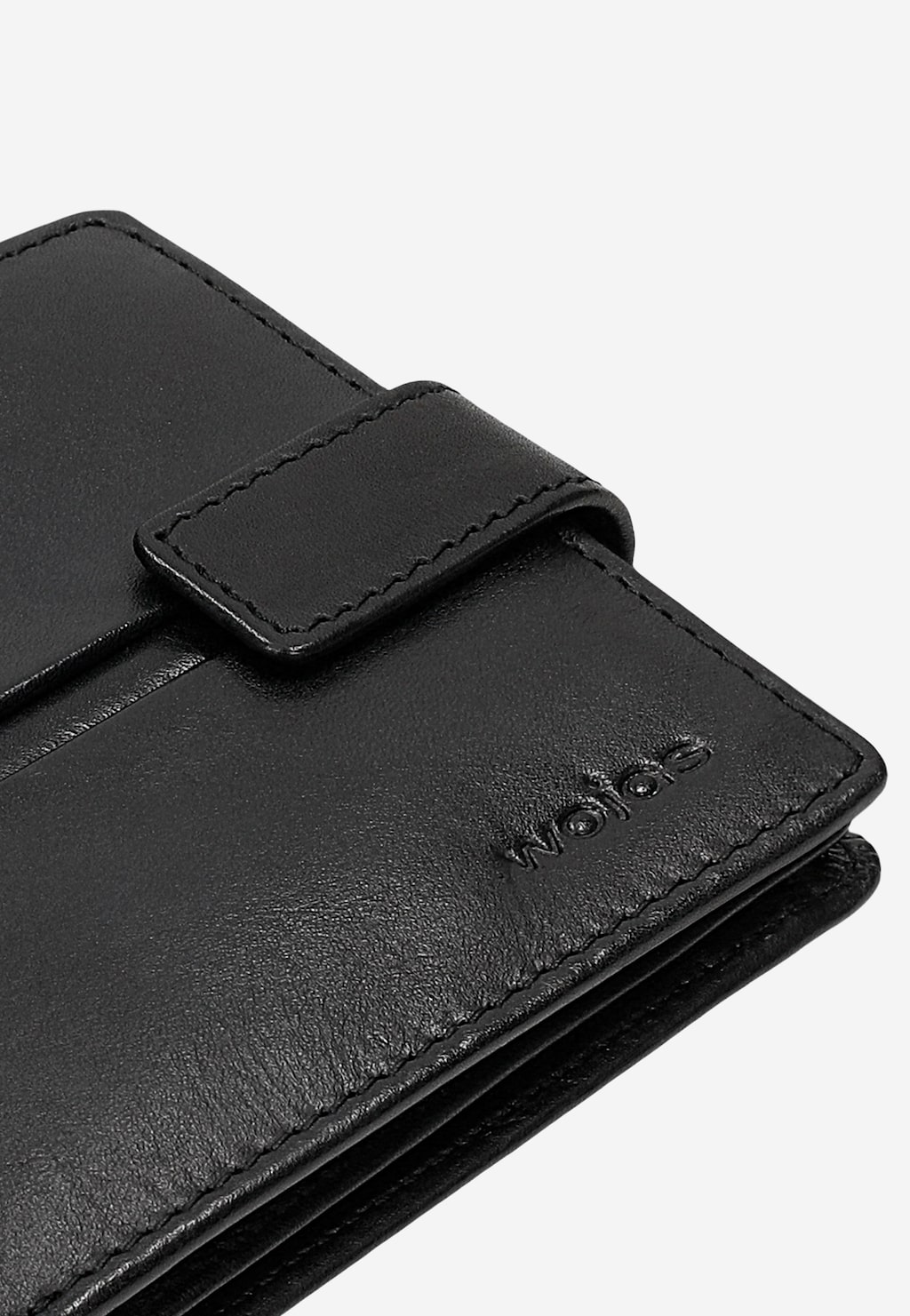 Czarny skórzany portfel męski z zapięciem na zatrzask 91117-51 Widok 8