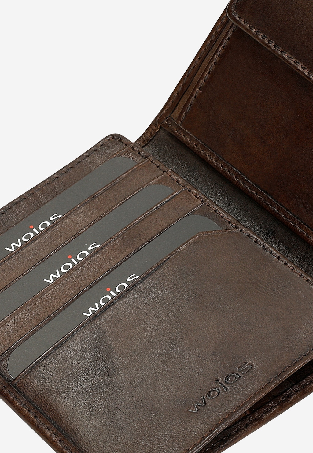 Ciemnobrązowy skórzany portfel męski 91119-52 Widok 7