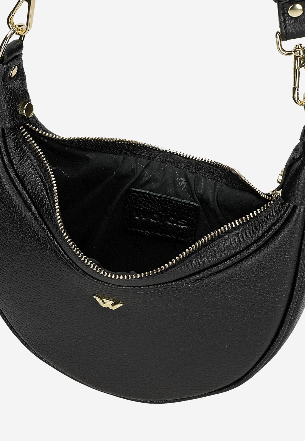 Mała czarna torebka bagietka ze złotym łańcuchem 80454-51 Widok 7