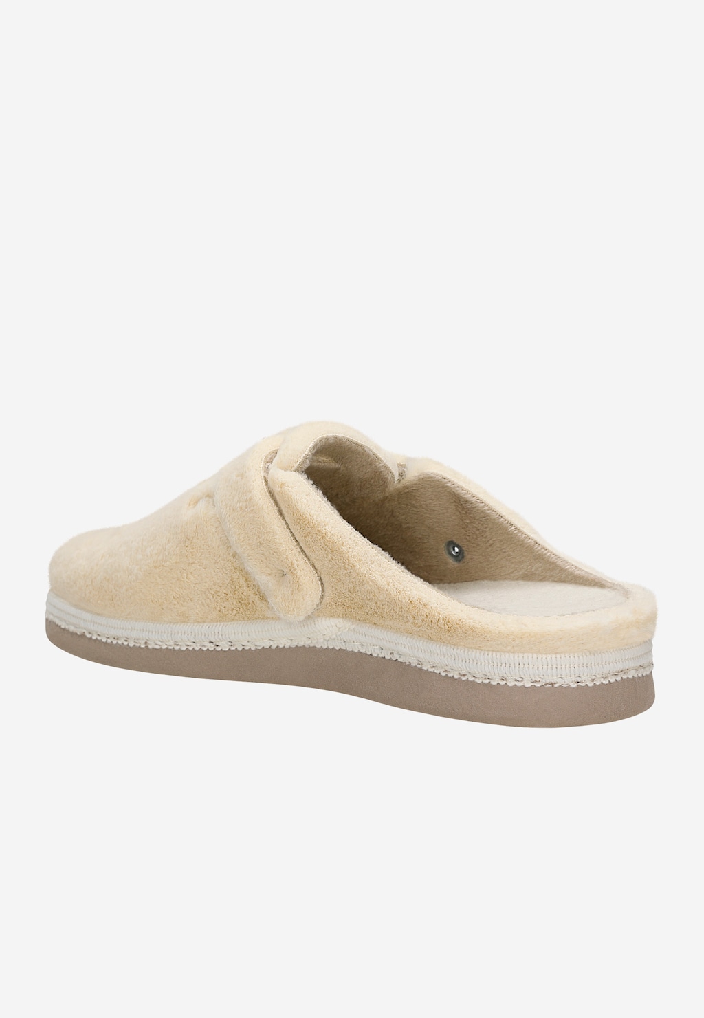 Beżowe pantofle damskie RELAKS z miękkiego syntetycznego futerka R3401214 Widok 3