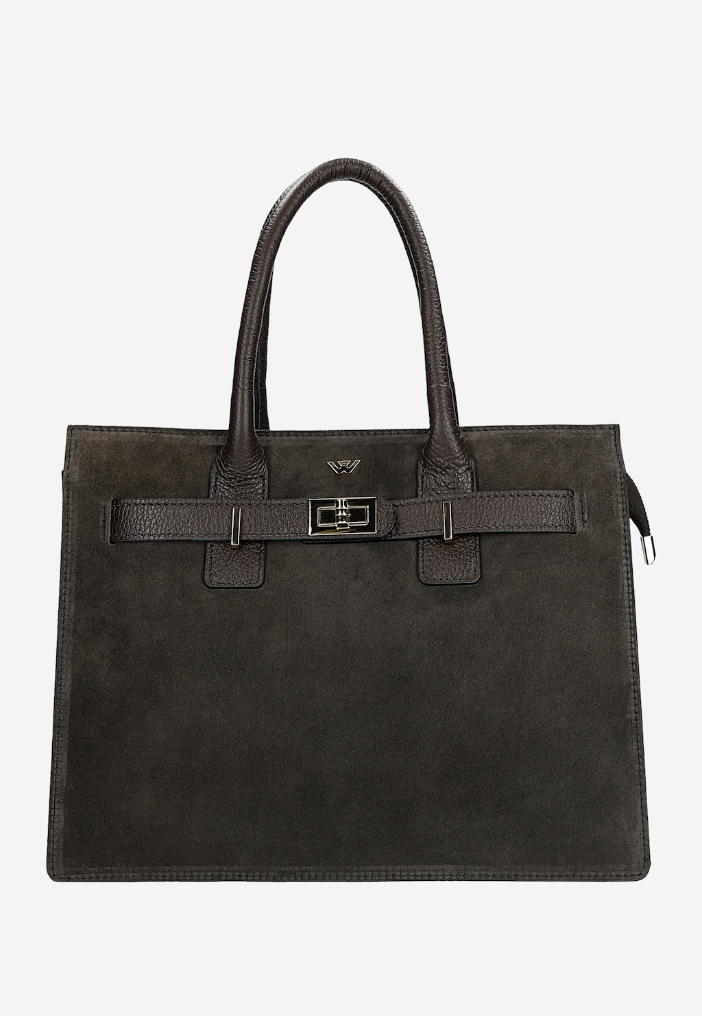 Ciemnobrązowy kuferek damski z łączonych skór 80449-72 Widok 1